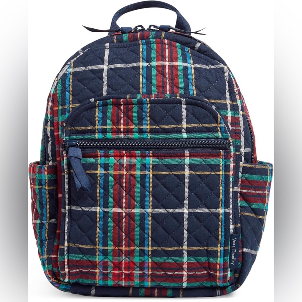 Vera Bradley Women's Cotton Small Backpack, Tartan Plaid - Recycled Cotton
